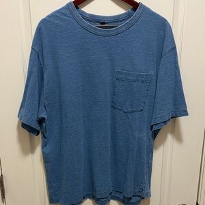 Uniqlo Washed Indigo Pocket Tee - Short Sleeve Crew
